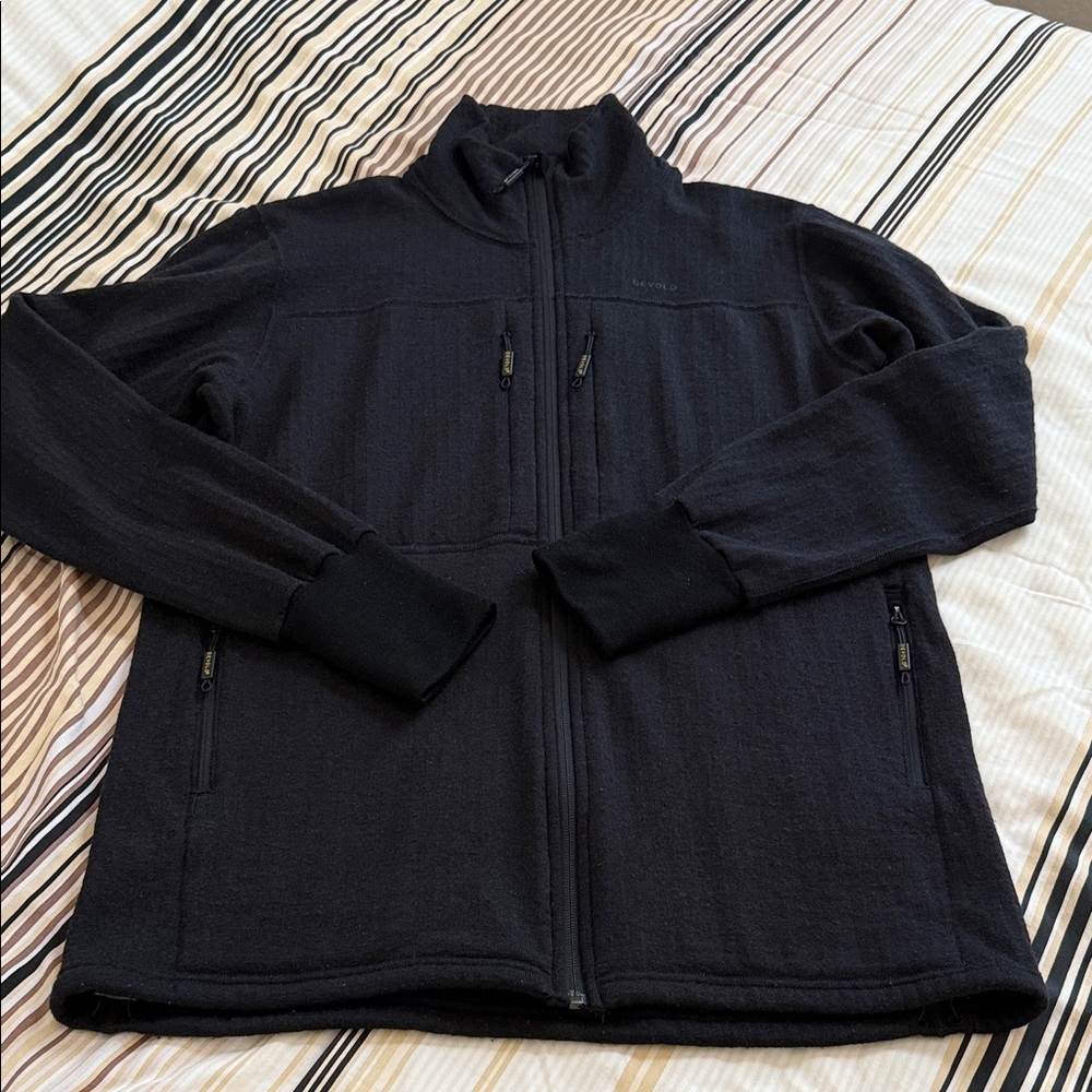 Devold Norway Caviar Merino Jacket Men's Black Full-Zip Sweater XL Tall
